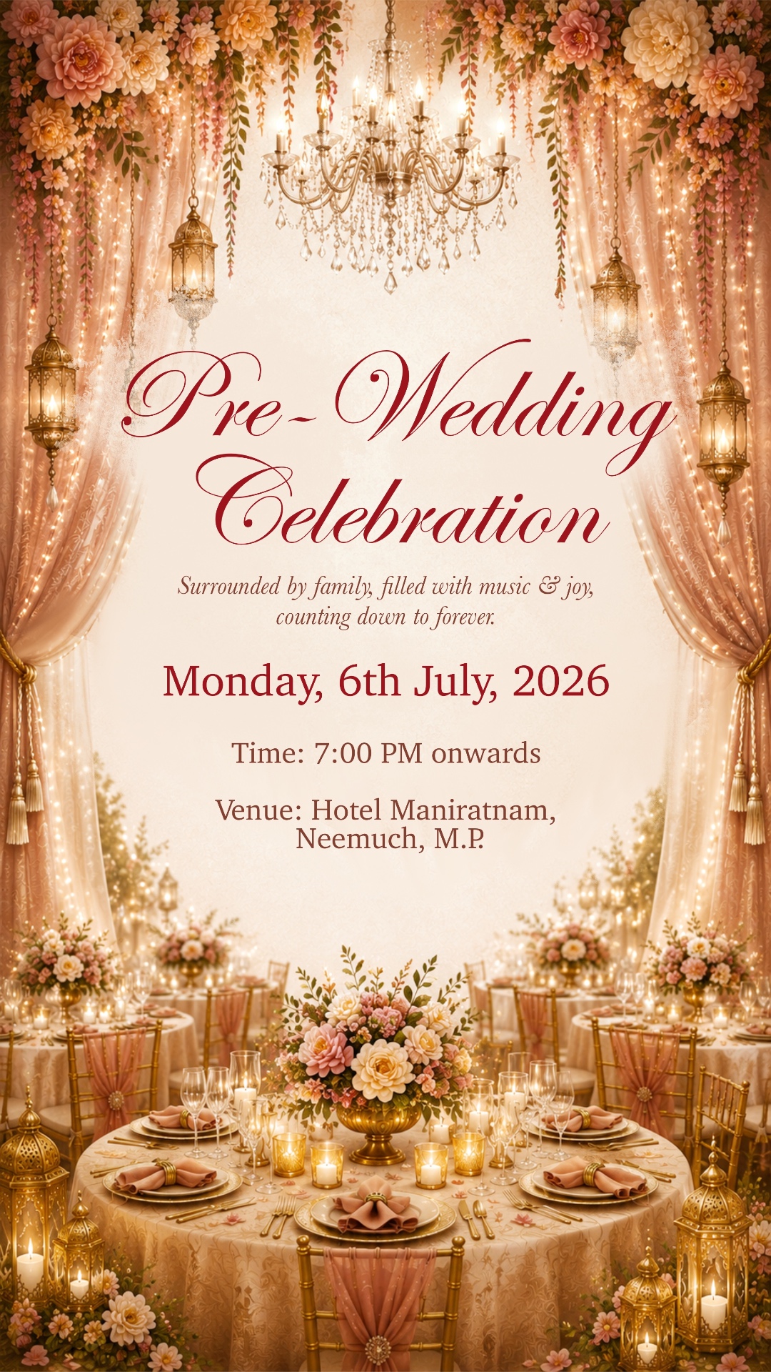 Pre-Wedding Celebration invitation artwork