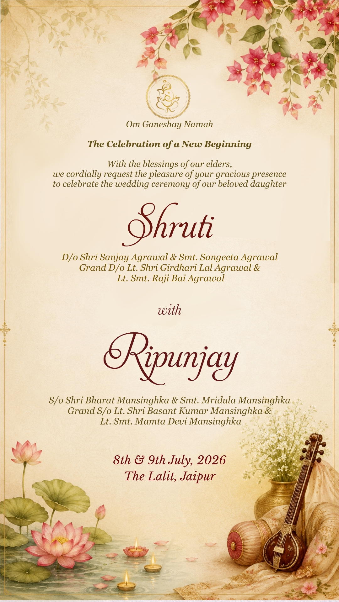 Family introduction invitation artwork